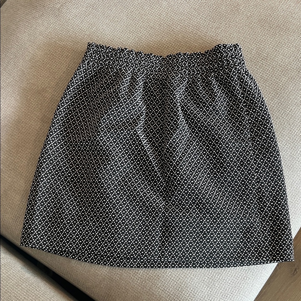 NWT J. Crew Black and White Mini Polka Dot Skirt